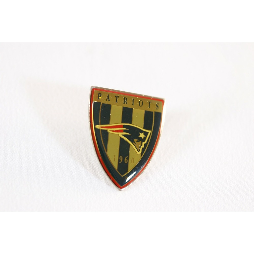 Vintage New England Patriots Shield Enamel Pin 1993 NFLP Flying Elvis Logo